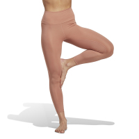 adidas Yoga Essentials Leggings 纯色简约高腰紧身健身裤 女款 岩层土褐色 IC8310