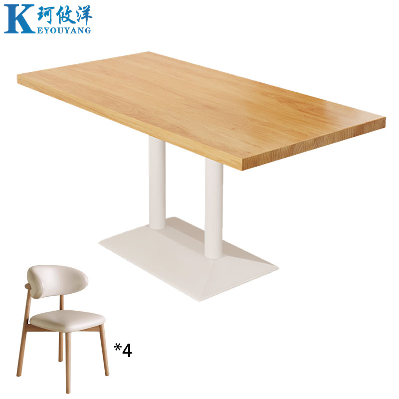 珂攸洋食堂餐桌椅组合1400*800*750mm套高清大图