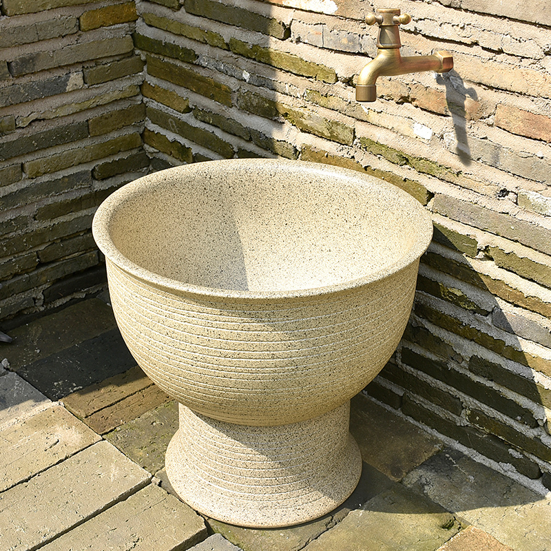 陶瓷洗拖把池阳台卫生间家用小号ciaa高脚墩布盆户外落地式洗拖把