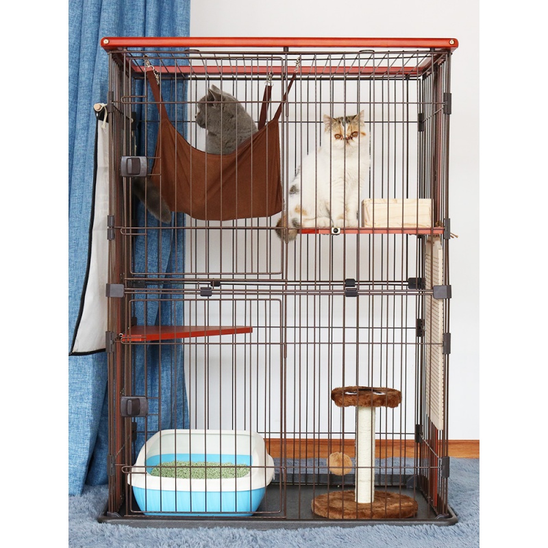 猫笼子家用猫别墅双层三四层大号猫咪猫舍实木清仓豪华室内猫笼子高清大图