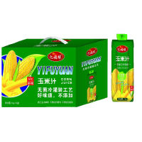 亿福缘玉米汁果汁瓶装整箱饮料纯物理保鲜聚餐烧烤酒宴1kg*6瓶