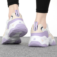 SKECHERS斯凯奇女鞋新款厚底老爹鞋网面透气百搭运动休闲鞋896008-WLV ZP
