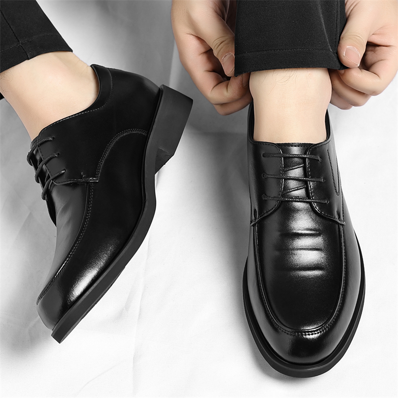 迪罗尼卡大码男鞋商务正装男士休闲春秋款46码德比鞋舒适透气男款皮鞋高清大图