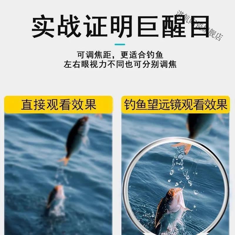 钓鱼望远镜高倍高清看鱼漂夜视窥视镜头戴式拉近射鱼偏光日夜眼镜图片