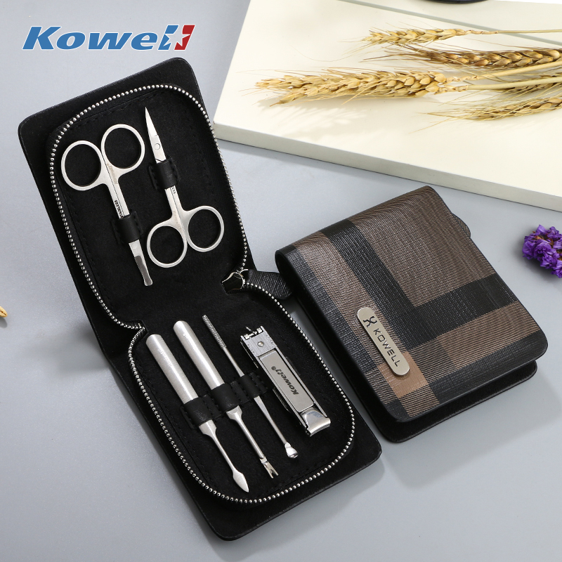 韩国(kowell)进口指甲刀套装不锈钢修甲工具家用指甲剪钳修脚刀套装灰色高清大图