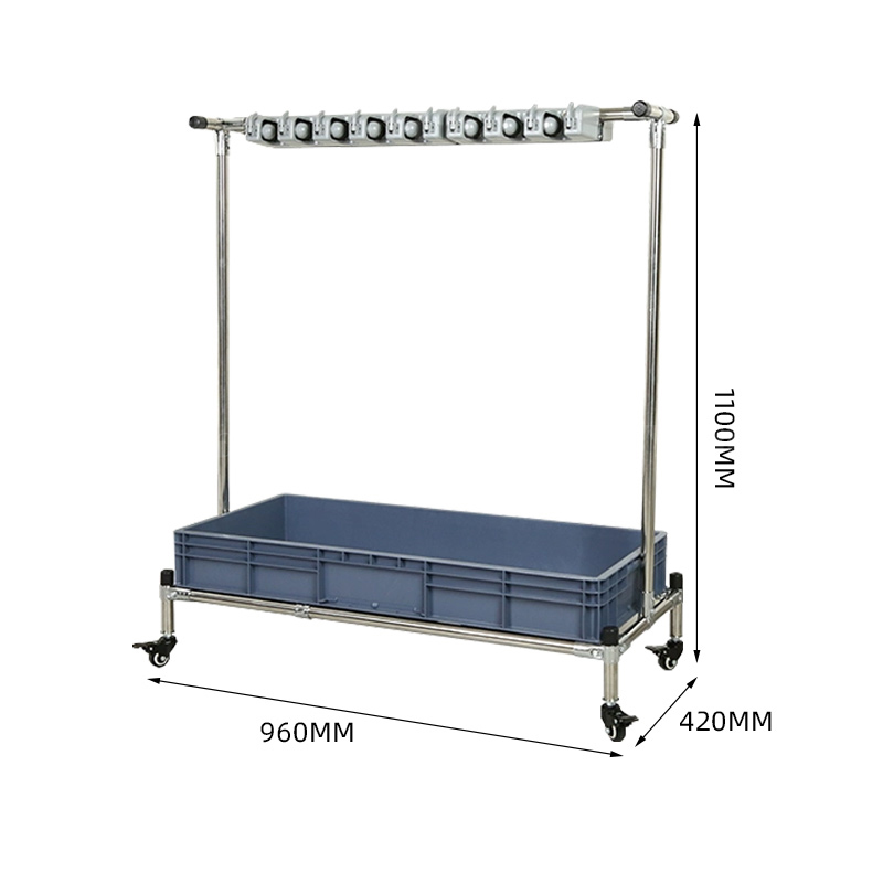 翌嘉 YJ5091934 拖把架 16挂双面灰盆移动款 960*420*1100mm高清大图