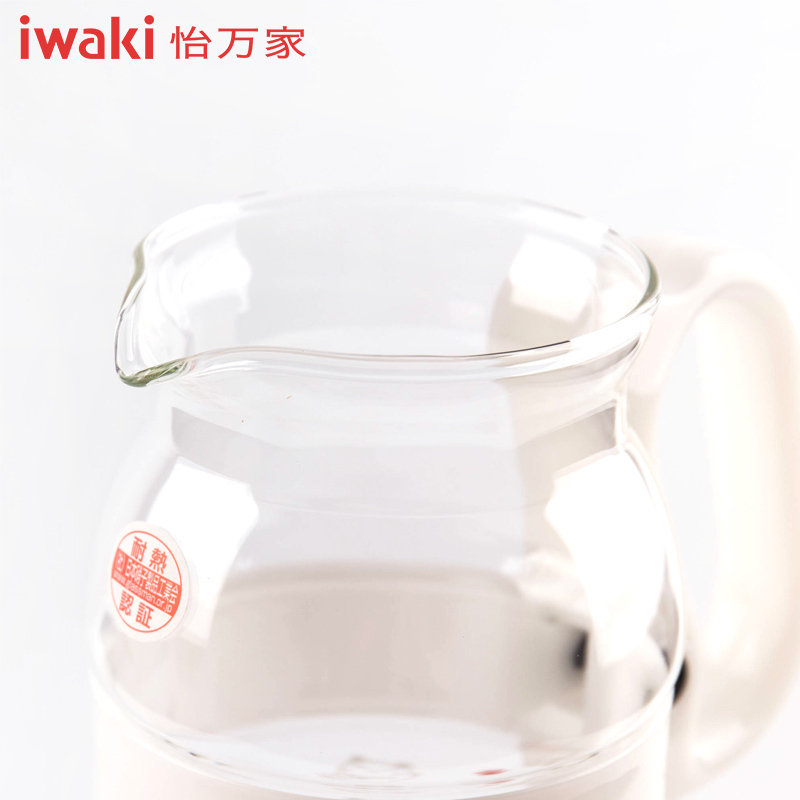 [百年品牌,精致生活,高端耐热玻璃水壶]TACS2-2W1C怡万家iwaki耐热玻璃 臻品冷水壶和风2件套