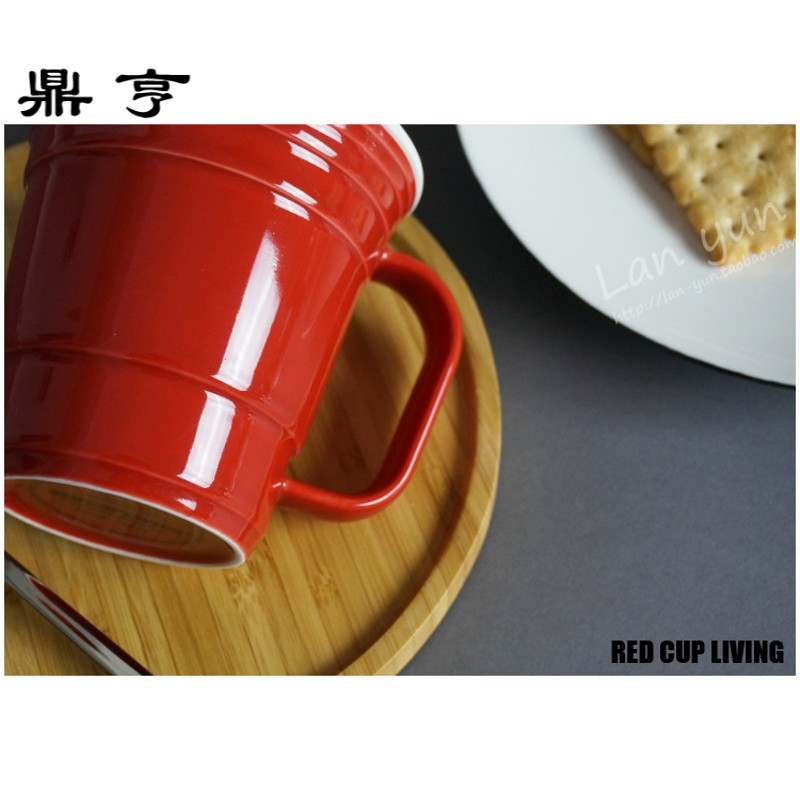 鼎亨出口美国经典红色马克杯咖啡杯奶茶杯礼品杯