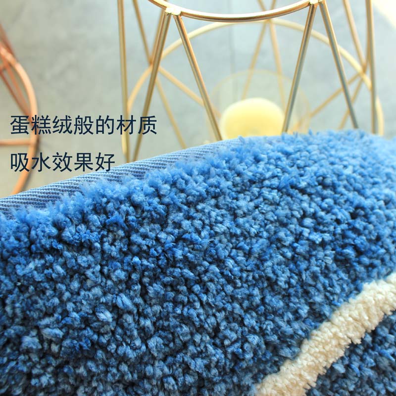 浴室地垫半圆形卡通淋浴房吸水防滑口垫耐脏可水洗家用脚垫卫浴 三维工匠防滑垫高清大图