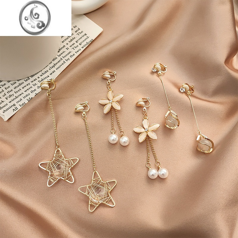 jimi高级感珍珠耳夹无耳洞女耳饰耳骨环简约性冷淡风儿童可夹耳环合集