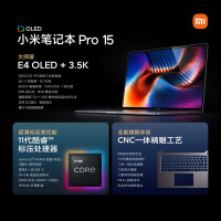 小米笔记本Pro 15 英特尔Evo平台 轻薄本(i5 16G 512G 3.5K E4 OLED)银 笔记本电脑