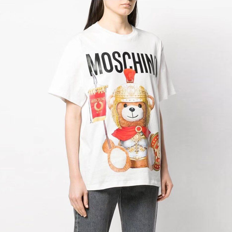 香港直邮 MOSCHINO莫斯奇诺 罗马角斗士士兵泰迪熊印花纯棉T恤女士