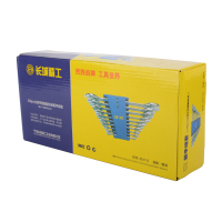长城精工 10件套公制平板镜抛两用扳手组套 开口梅花扳手工具组套 8-19mm 320110 1套