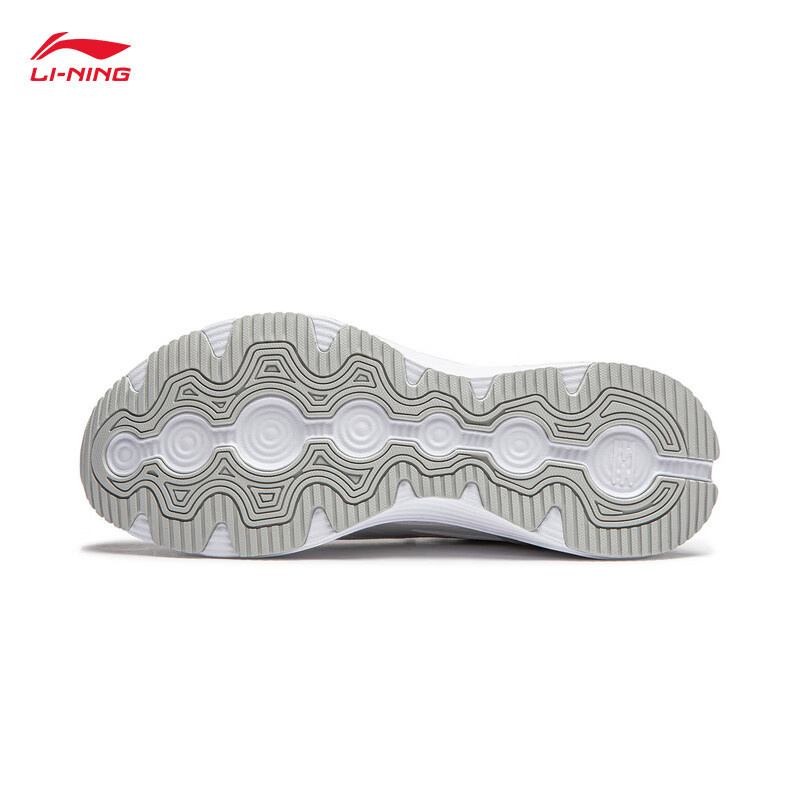 李宁(LI-NING) 跑步鞋女款 ARHU024-4 标准白/水滴灰 美码4.5-9(参考码数对照表并备注)