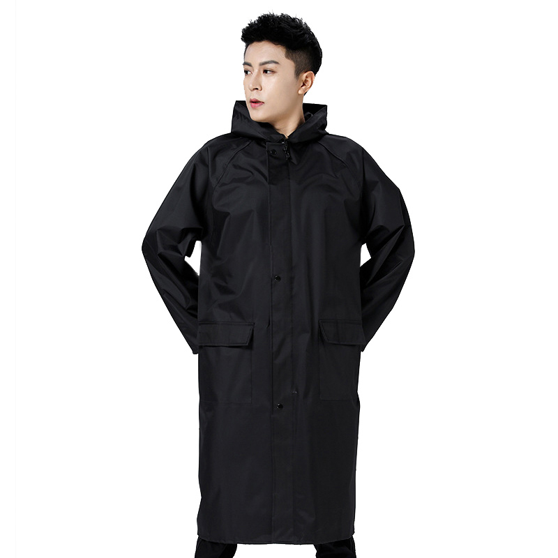 三极户外(Tri-Polar) TP1678 户外单层劳保安保反条光雨披 XL码 黑色高清大图