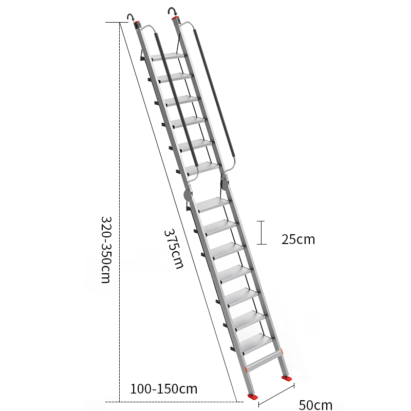 鑫木樽伸缩梯50*150*375cm个高清大图