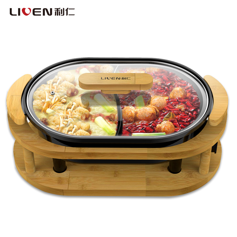 利仁(Liven)DHG-ZY270电火锅 2.7L容量 5档火力可调 多功能不粘锅 电煮锅 电炖锅