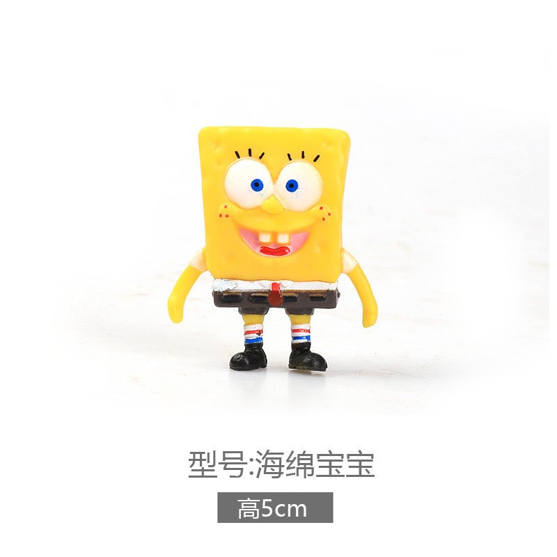 鱼缸造景装饰海绵宝宝公仔水族箱卡通树脂小摆件鱼虾躲避屋