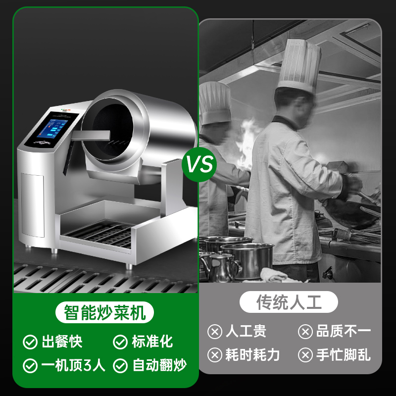 意黛斯 商用炒菜机多功能翻炒机智能炒饭机酒店餐厅食堂全自动烹饪机中央厨房炒菜机器人单边触屏自动摆臂喷料款YDS-GQ50高清大图
