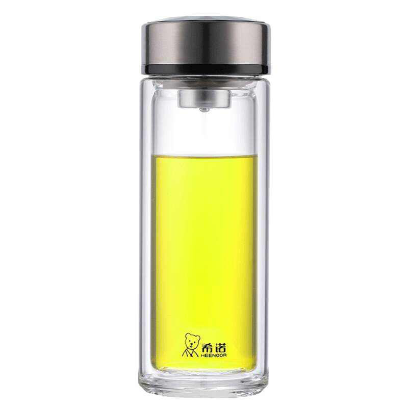 希诺 双层玻璃杯380ml本色 XN-7073/个高清大图