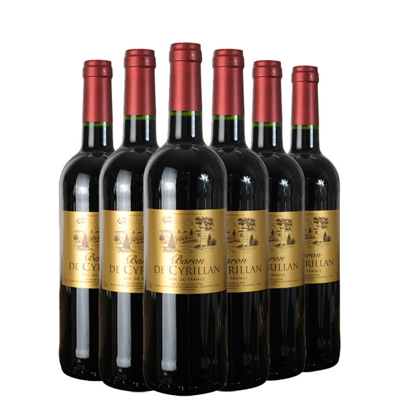 法国巴顿希兰干红葡萄酒整箱 750ml*6 整箱装