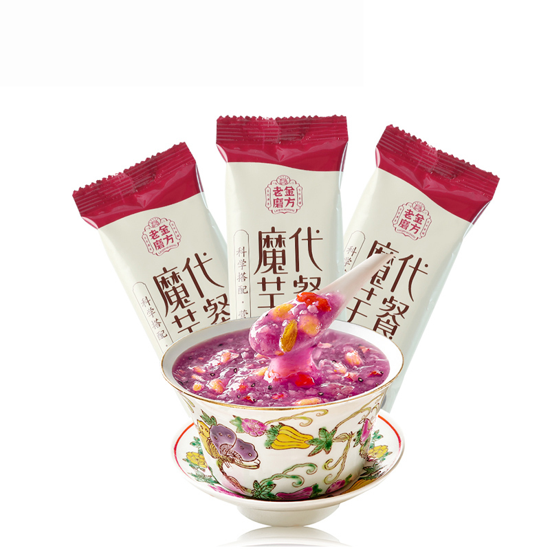 老金磨方 紫薯魔芋代餐粥 480g 五谷杂粮粥冲泡即食营养代餐