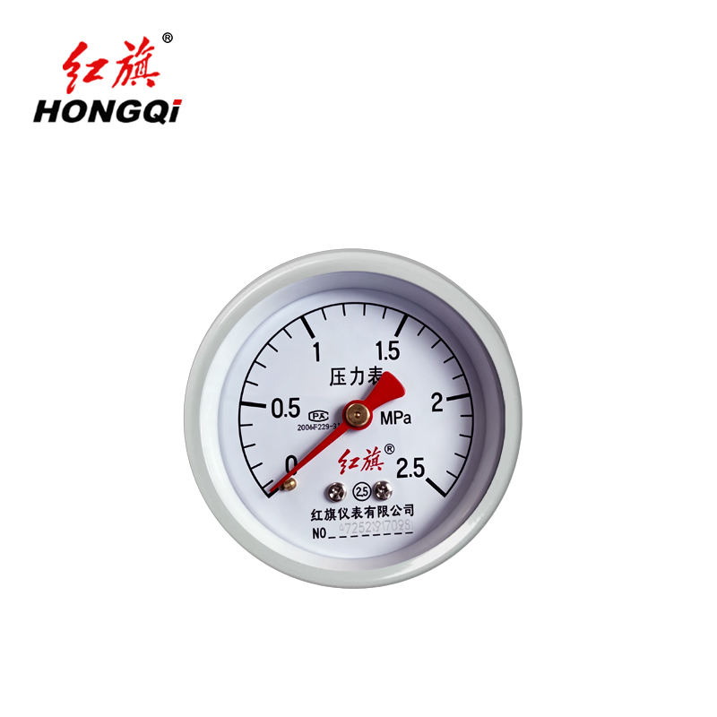 红旗 轴向压力表 Y60Z 0-2.5MPA 块高清大图