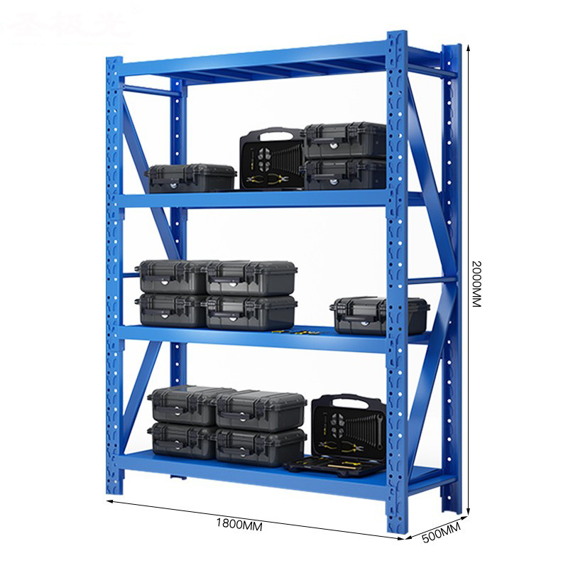 仓储货架实用货架承重220kg/1层主架200高*50宽*180长 4层蓝色蝴蝶卡口