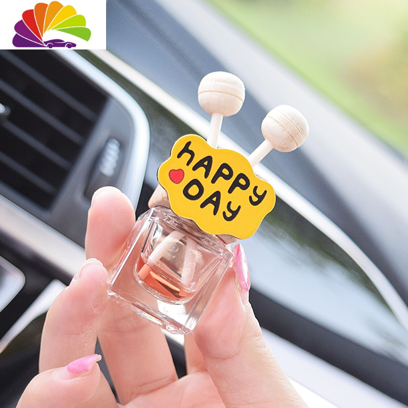 舒适主义卡通车载香水汽车空调出风口香水瓶夹香薰车内摆件装饰品淡香
