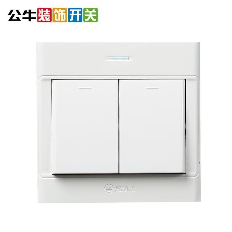 公牛开关 明装开关插座 G09K211Y明线明装开关二开双开单控 如图