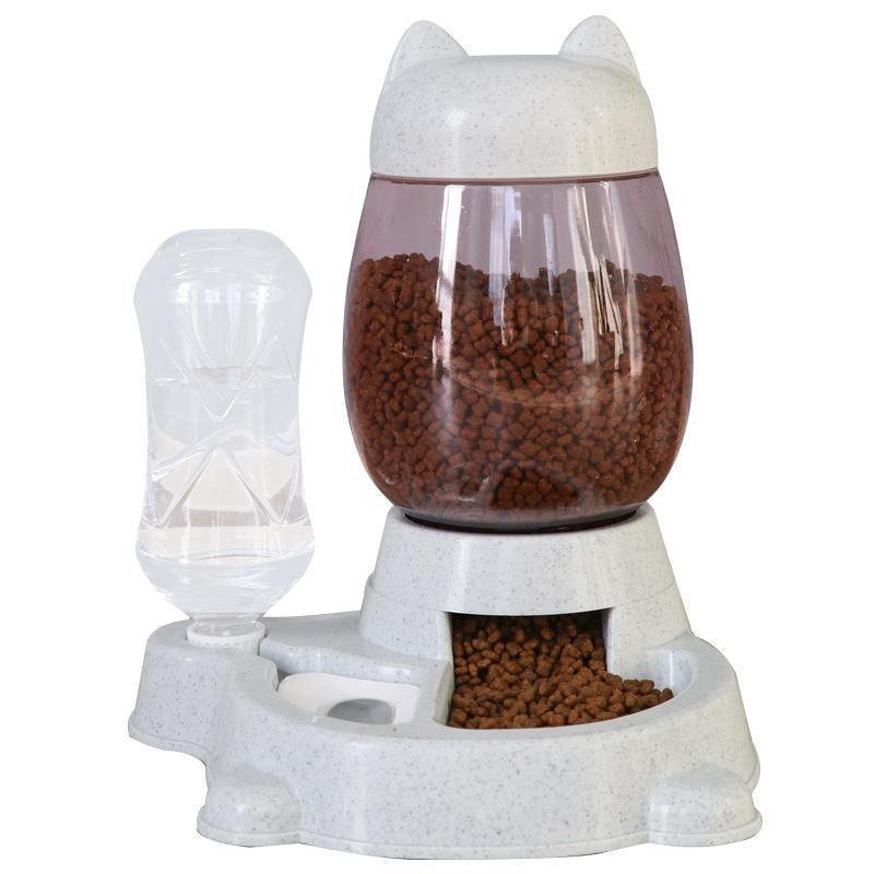 简易粉(送瓶) 猫咪喂食器自动饮水机猫食碗宠物饮水器不湿嘴双碗狗盆狗碗防打翻