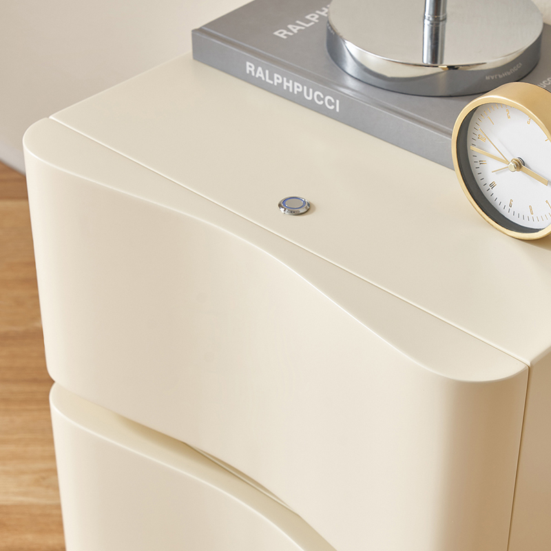 全友家居奶油风双抽储物时尚简约悬浮感床头柜129570zkd