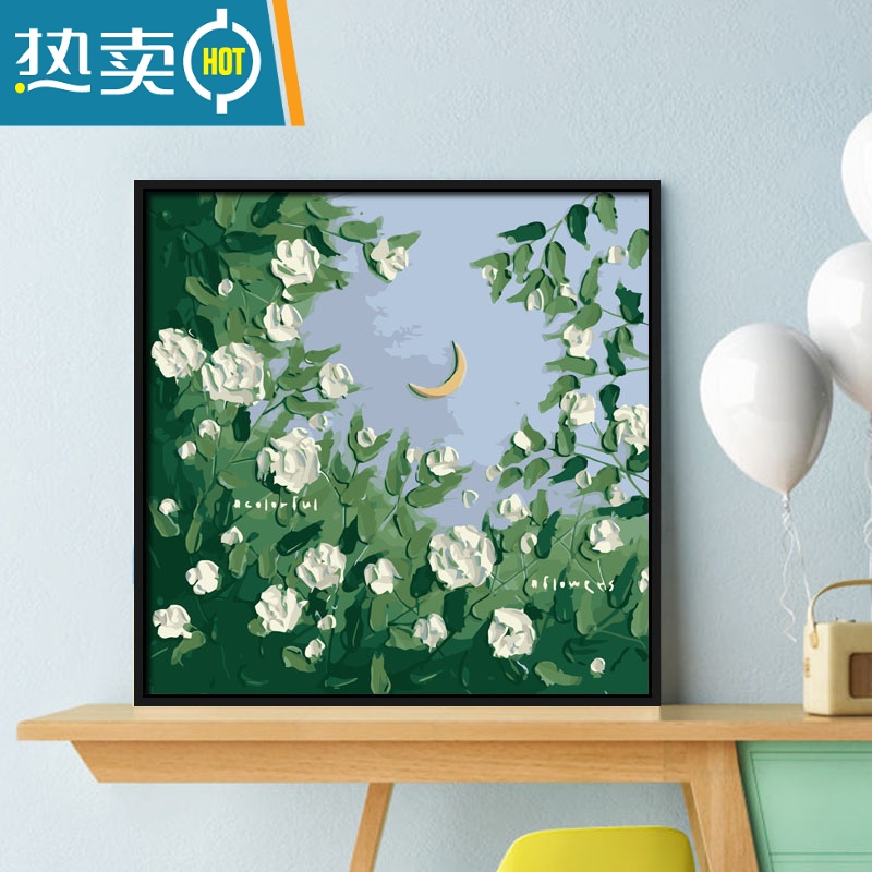 敬平现代简约小众抽象动漫客厅装饰画沙发背景墙油画肌理唯美挂画装饰画高清大图