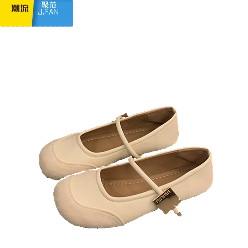 聚范法式玛丽珍鞋女鞋2024新款软底防滑软面一字带浅口单鞋配裙子高清大图