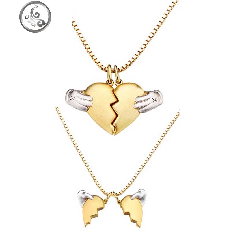 抖音心碎时分拼接爱心项链情侣款一对闺蜜创意生日异地恋男女 JiMi高清大图