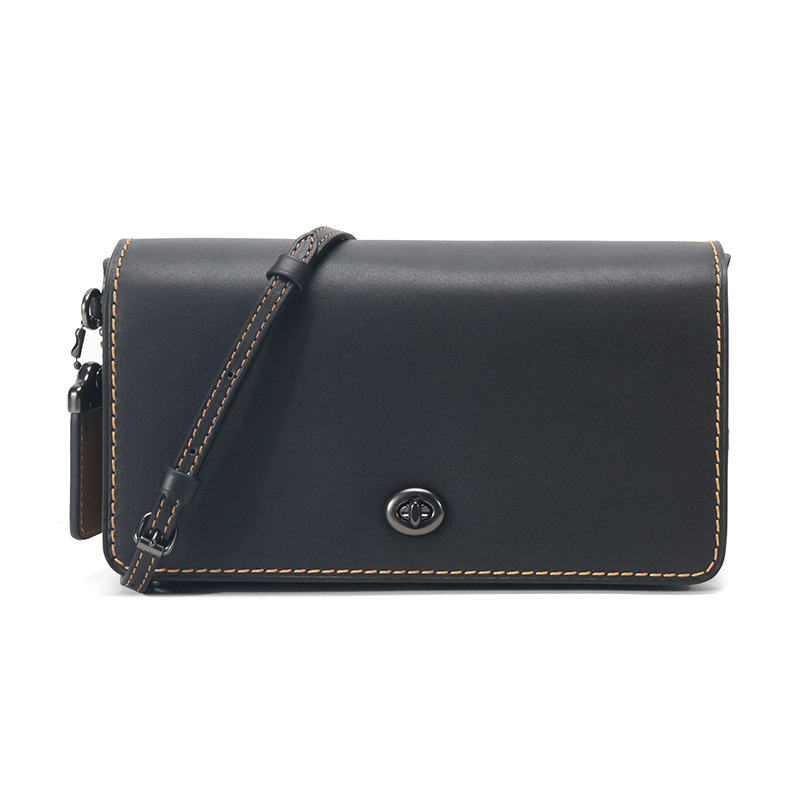 自营新品coach蔻驰品女士专柜款dinky系列小号手提单肩斜挎包黑色皮革