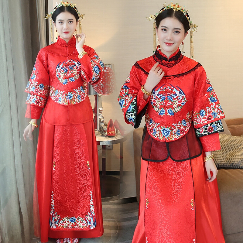 秀禾服新娘2018新款结婚中式婚纱秀和礼服喜服古装嫁衣绣禾敬酒服