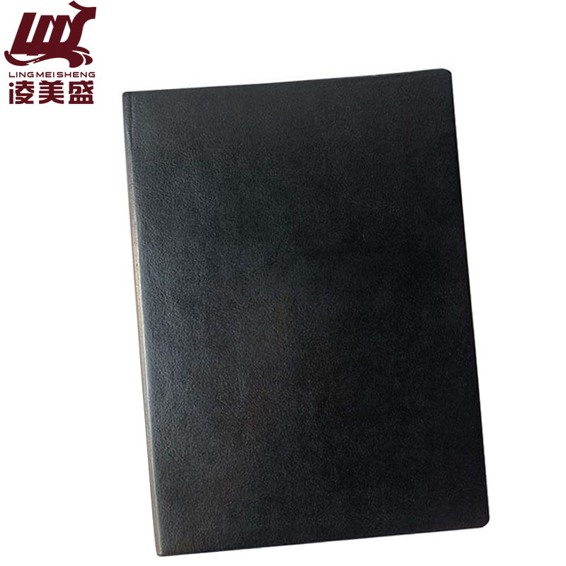 凌美盛 PU软皮面B5商务笔记本 18K记事本80克米黄纸17.3*24.6cm 100张63-18黑色 可定制印刷/本高清大图