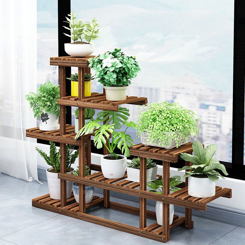 工匠时光阳台实木花架子多层室内客厅家用置物架落地多肉花盆架简约