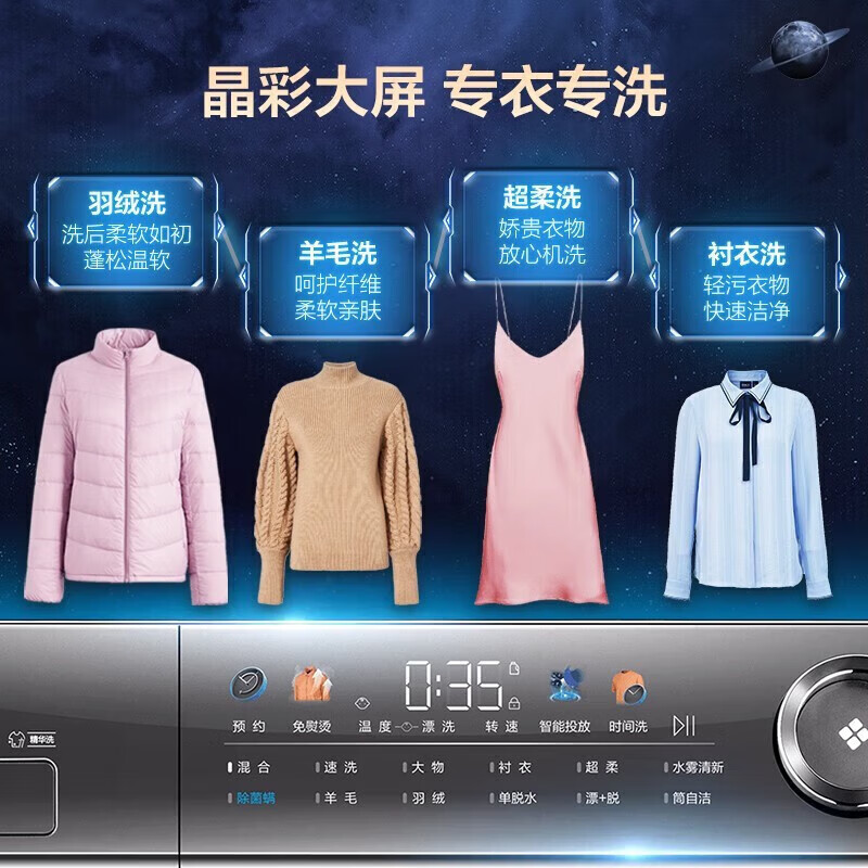 海尔(Haier)超越系列 10公斤 变频滚筒洗衣机 智能投放 525筒径 除菌 精华洗 BD14326L 消费补贴高清大图