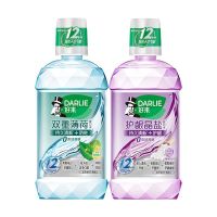 DARLIE好来(原黑人)漱口水除口水果口味减少细菌护龈口腔清洁500ml（薄荷味*1+护龈*1）