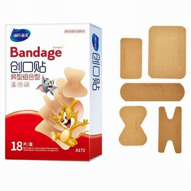 海氏海诺 18片装弹力透气异型创可贴随身便携一次性手指关节伤口护理防水创口贴