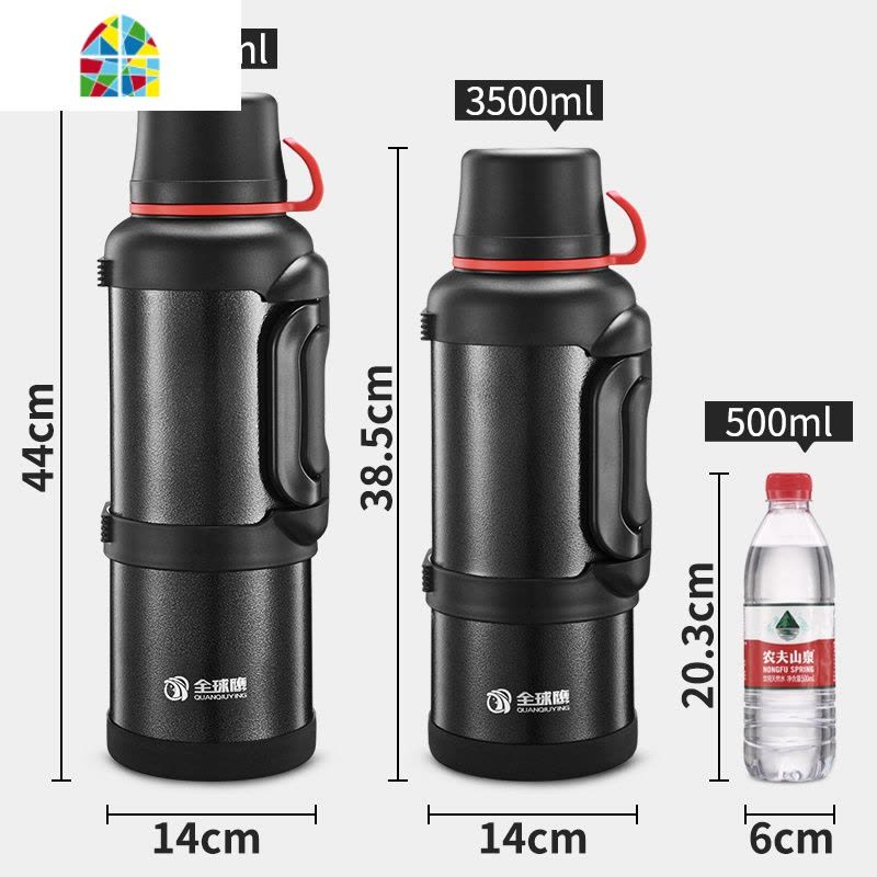 保温水壶户外大容量旅行4L家用保温杯便携车载瓶不锈钢保温壶 FENGHOU 枪灰色4L图片