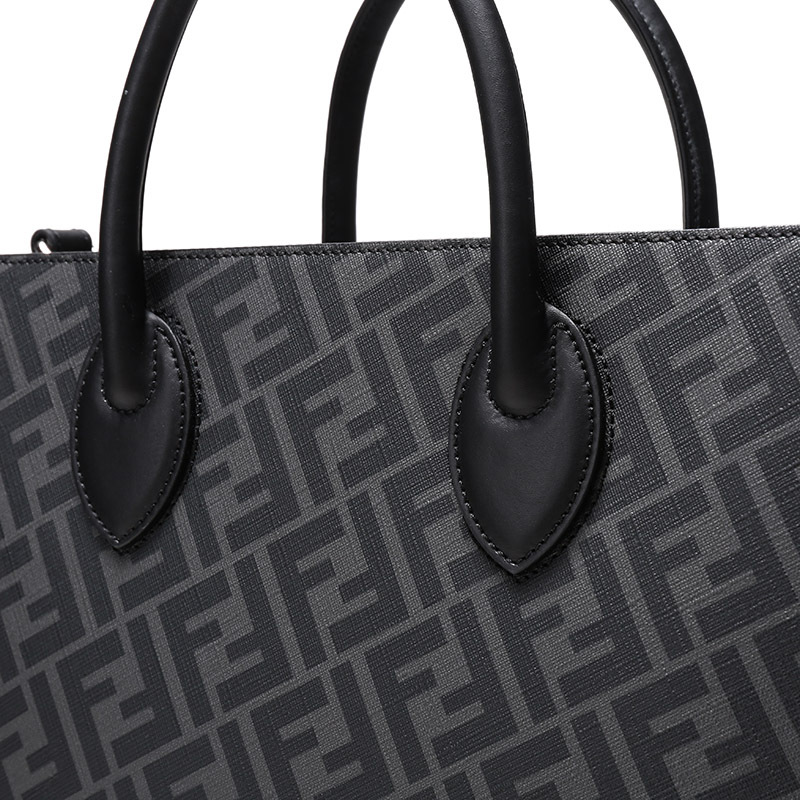 芬迪fendi男士涂层面料配皮手提单肩斜挎包托特包购物袋7va578alka