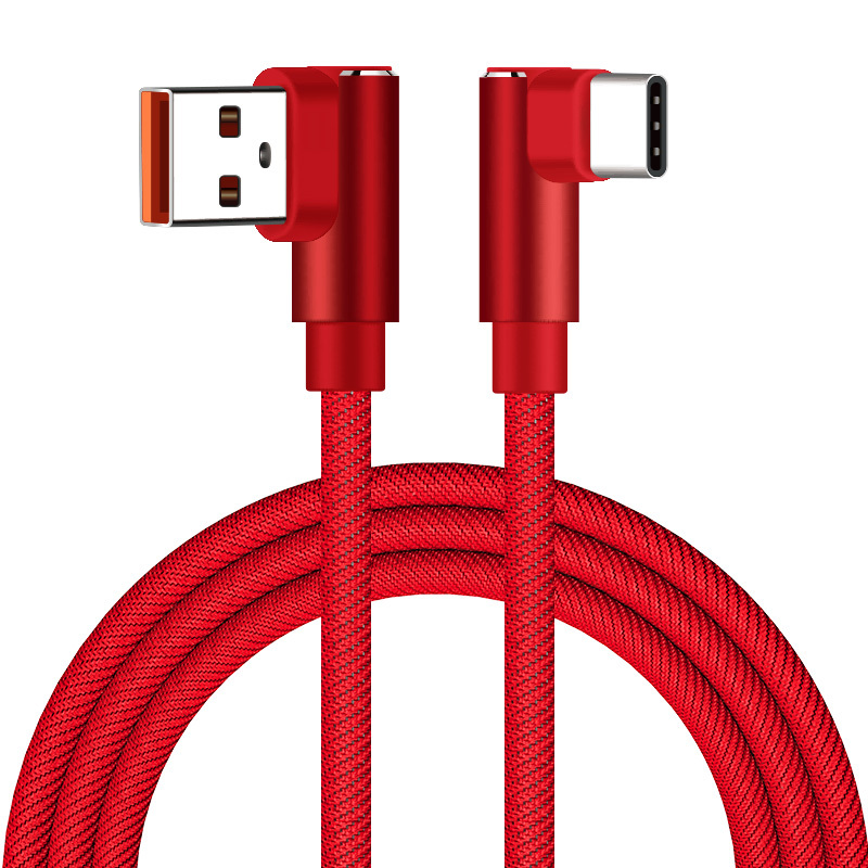 APPACS Type-c数据线双弯头快充华为p10荣耀9/mate9/v10小米加长1米尼龙数据线
