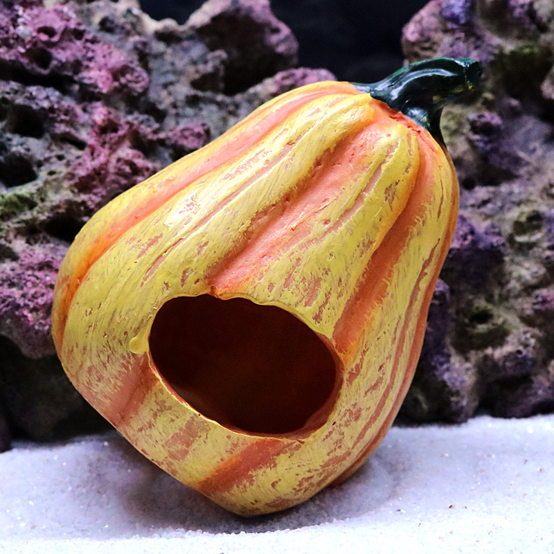鱼缸造景蔬菜装饰海绵宝宝公仔水族箱卡通树脂摆件鱼虾南瓜躲避屋高清大图