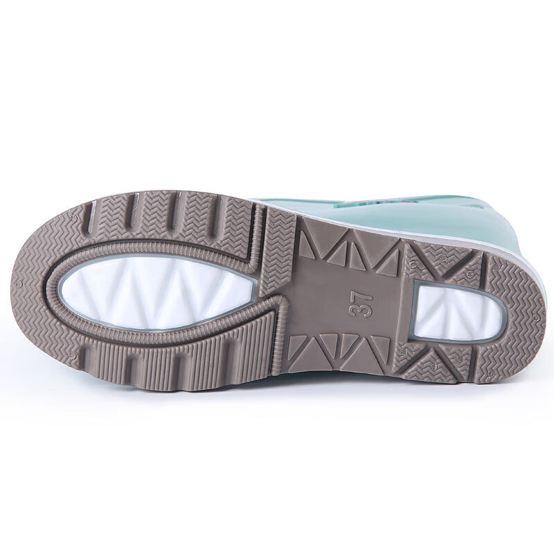 猎邺 女士高筒雨鞋 防水防滑耐油耐酸碱水鞋劳保胶鞋透气内里 绿色 40高清大图