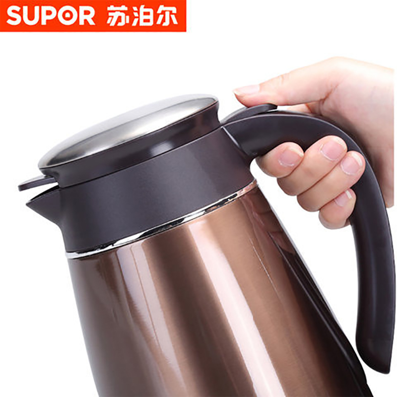 苏泊尔(SUPOR)保温壶304不锈钢真空壶保温瓶咖啡壶1.6L家用开水壶KC16AP1