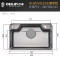 欧琳水槽纳米水槽不怕油大单槽日式厨房304不锈钢复式多功能洗菜盆枪灰色800*500_9129H