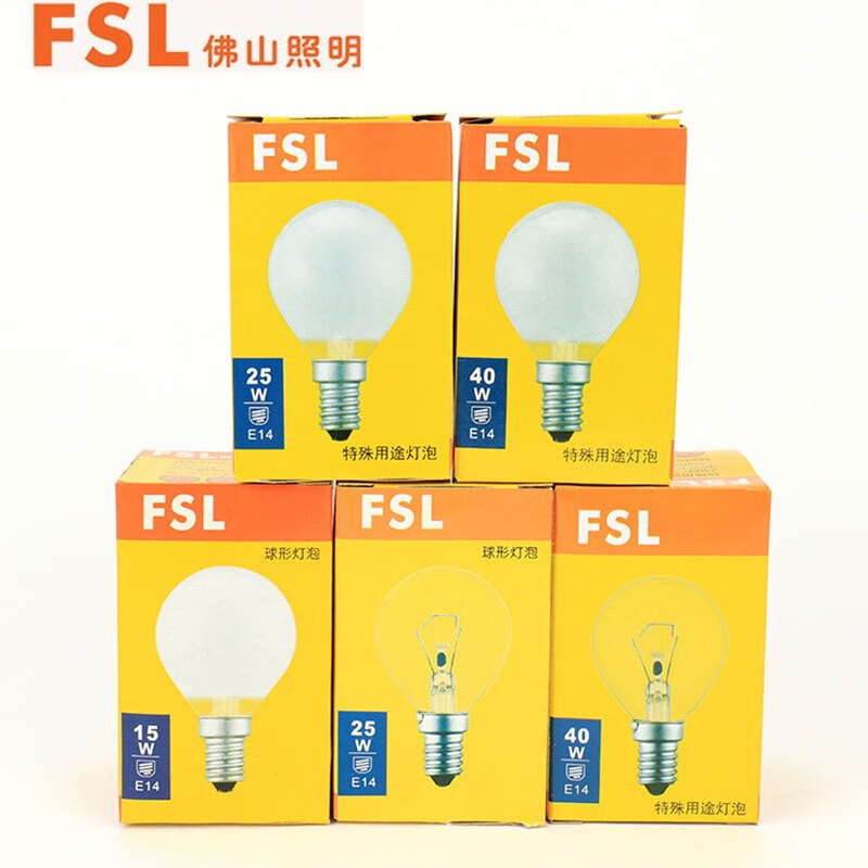 FSL佛山照明 特殊用途灯泡e27球泡螺口磨砂灯泡 40W黄光